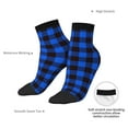 thumbnail image 6 of Fuzoiu Buffalo Plaid Blue Black Print Adult Socks, Crew Moisture-wicking Socks, Unisex Cushion Crew Socks,Casual Sports Ankle Socks, 6 of 7