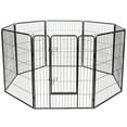 thumbnail image 3 of Gymax 40'' 8 Metal Panel Heavy Duty Pet Playpen Dog Exercise Pen Cat Fence Safety Gate, 3 of 9