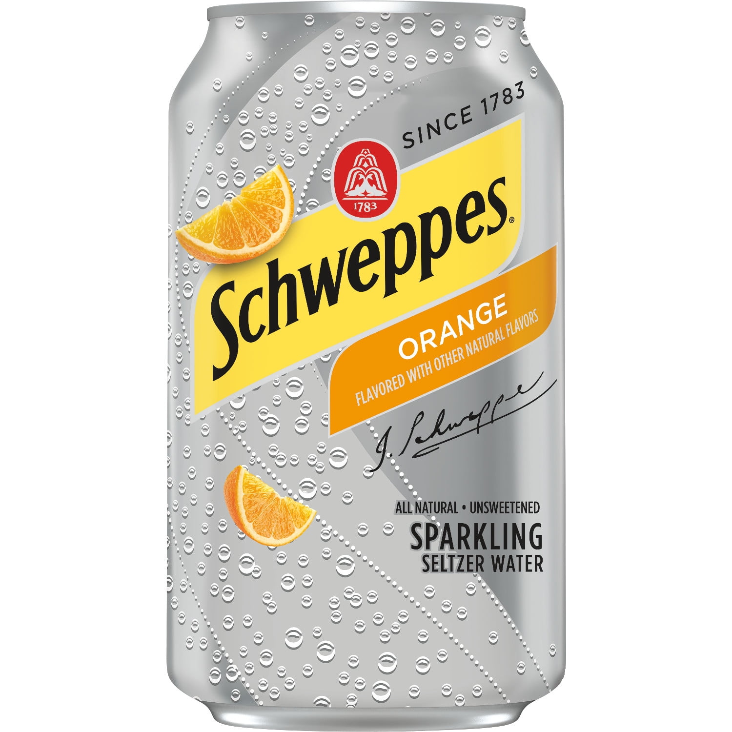 Schweppes Orange Sparkling Seltzer Water, 12 fl oz cans, 12 pack