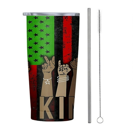 

Be Kind Sign Language Black People 20oz Tumbler Insulated Stainless Steel Water Bottle Portable Travel Coffee Tea Mug Cup