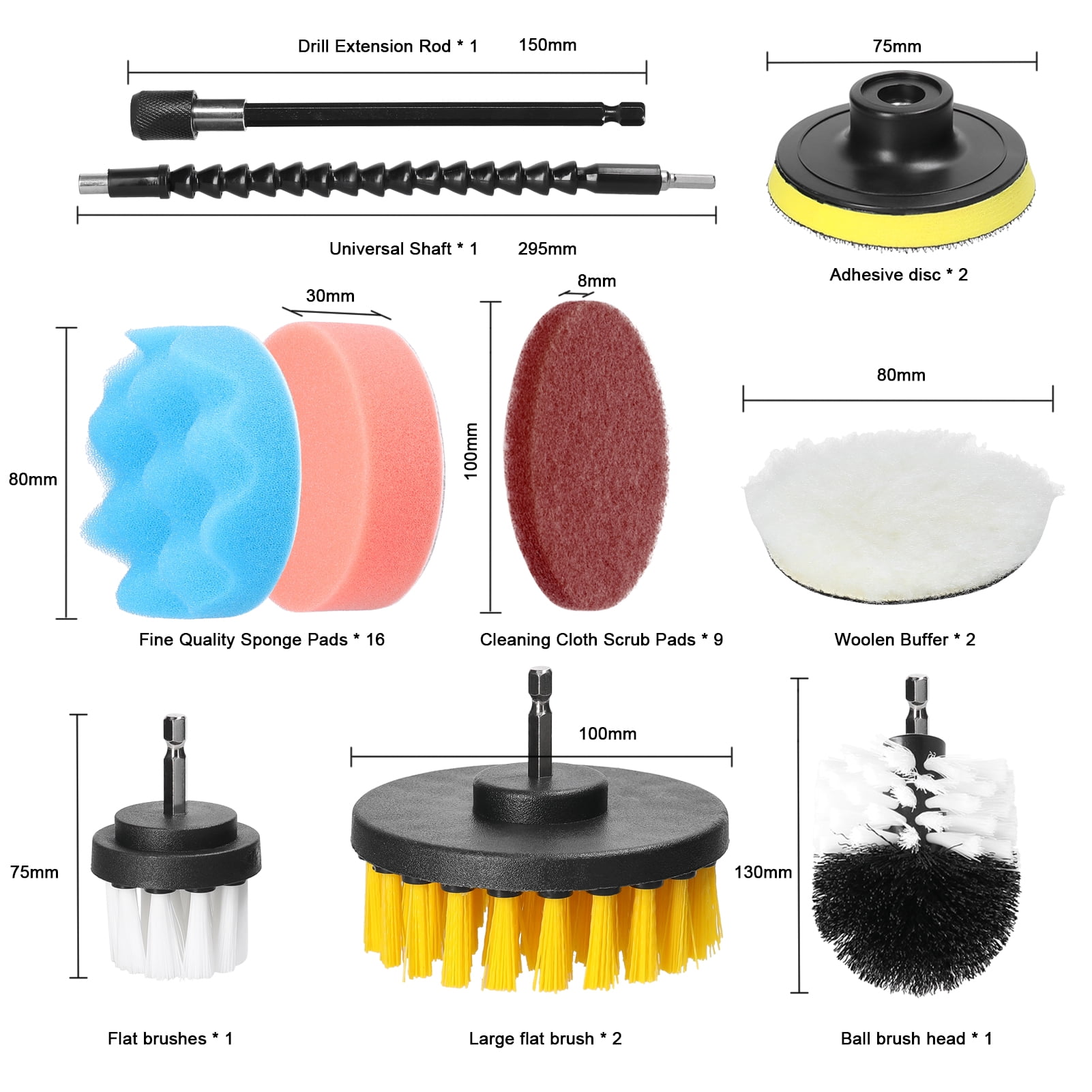 Car 38PCS Car Polishing Pads Waxing Buffing Sponge Pad Kit Set For Car Polisher Buffer Waxer Sander Polishing Tool Set