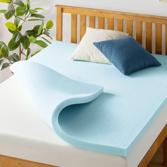 2 Inch Ventilated Memory Foam Mattress Topper, Cooling Gel Infusion, Dorm Essentials