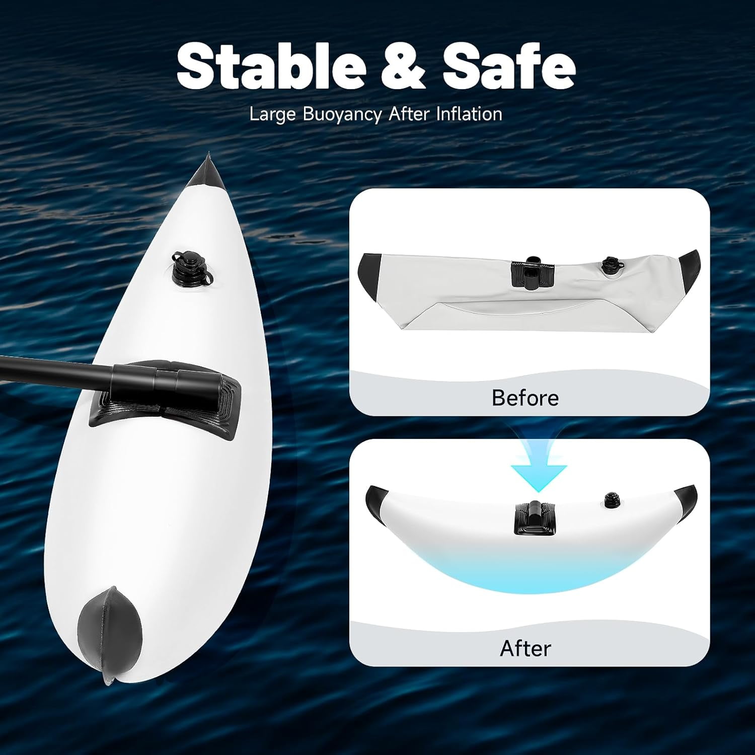 Kayak Stabilizer Inflatable Canoe Outrigger PVC Pontoon Fishing Float Tube Kit