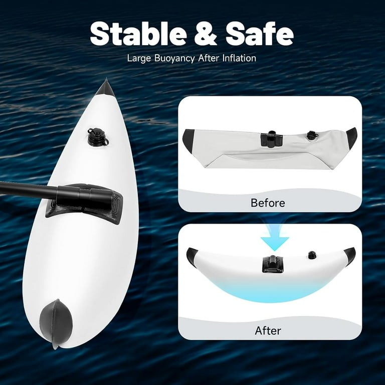Miumaeov Kayak Stabilizer Inflatable Canoe Outrigger PVC Pontoon 