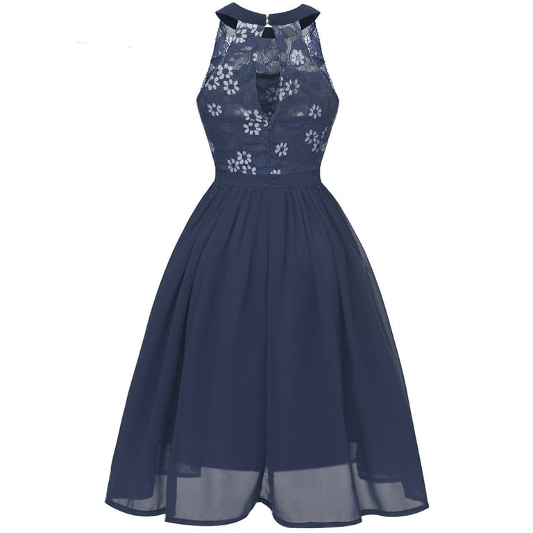Sleeveless lace a line party swing skater dress best sale