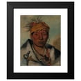 thumbnail image 2 of George Catlin 15x18 Black Modern Framed Museum Art Print Titled - Ah-Yaw-Ne-Tak-Oar-Ron, a Warrior (1831), 2 of 5