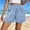 Light Blue, variant on JUSLIO Women's Shorts,Elastic Waist with Pockets High Waist Mid-Length Shorts,Cotton,Light Blue,Size S