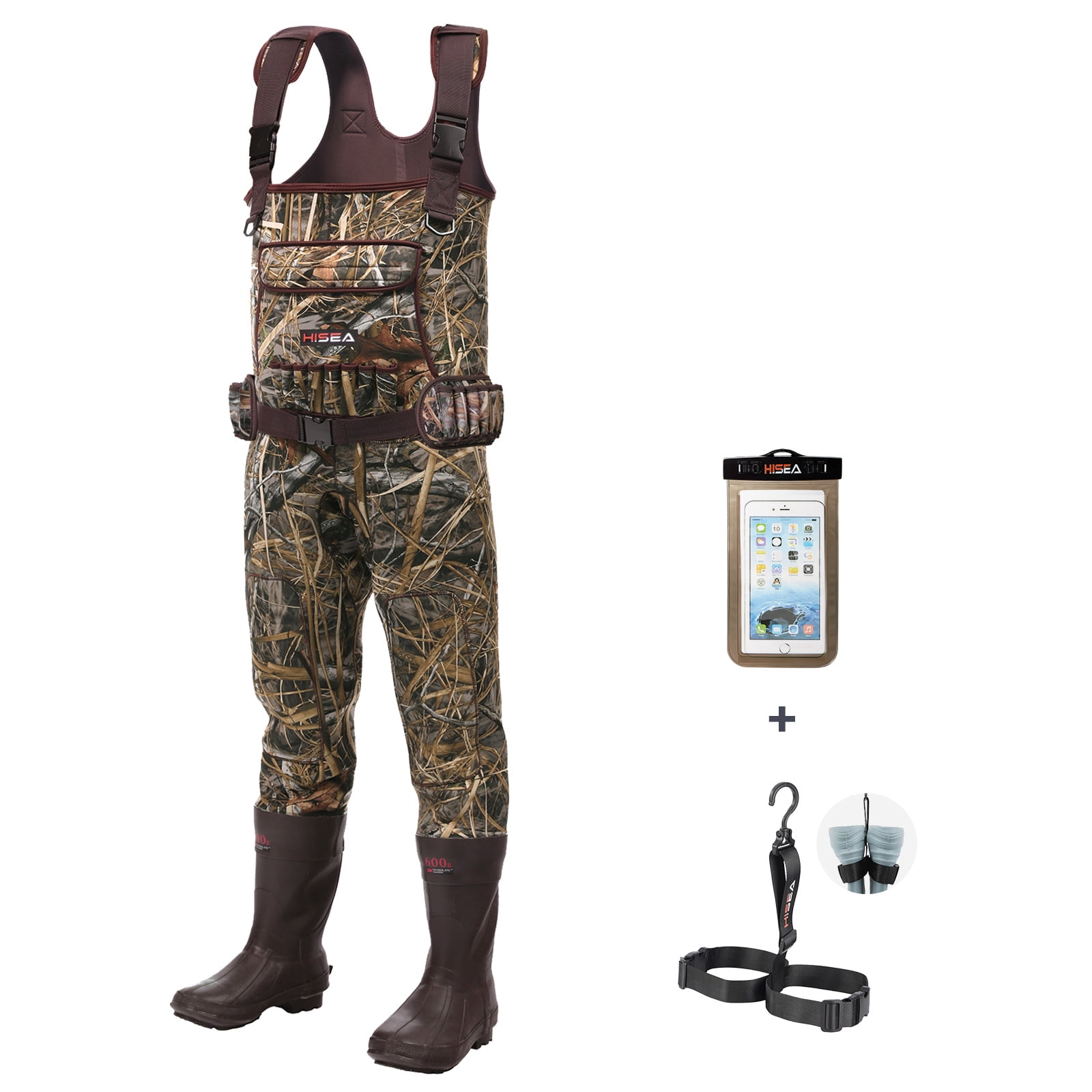 HISEA Chest Waders Neoprene Duck Hunting Waders for Men with Boots Camo Fishing 
