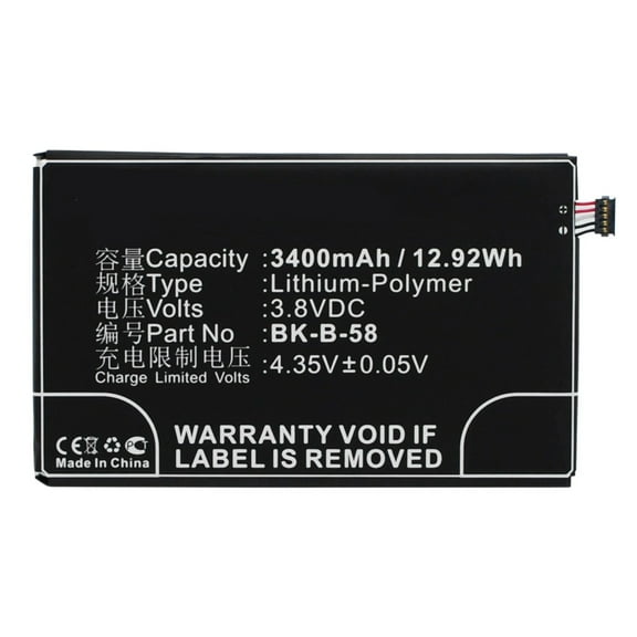 Batteries N Accessories BNA-WB-P3137 Cell Phone Battery - Li-Pol, 3.8V, 3400 mAh, Ultra High Capacity Battery - Replacement for BBK BK-B-58 Battery