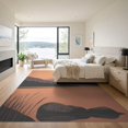 thumbnail image 3 of ODIKA 9'x12' Warm Earth Tones Mountain Scene Washable Area Rug Tranquil Landscape with Forest and Lake View for Dining Room, Basement, Large Office, Non-Slip Chair-Friendly, 3 of 7