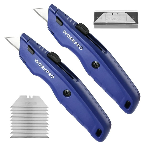Navaja multiusos WORKPRO Premium retráctil con 10 hojas