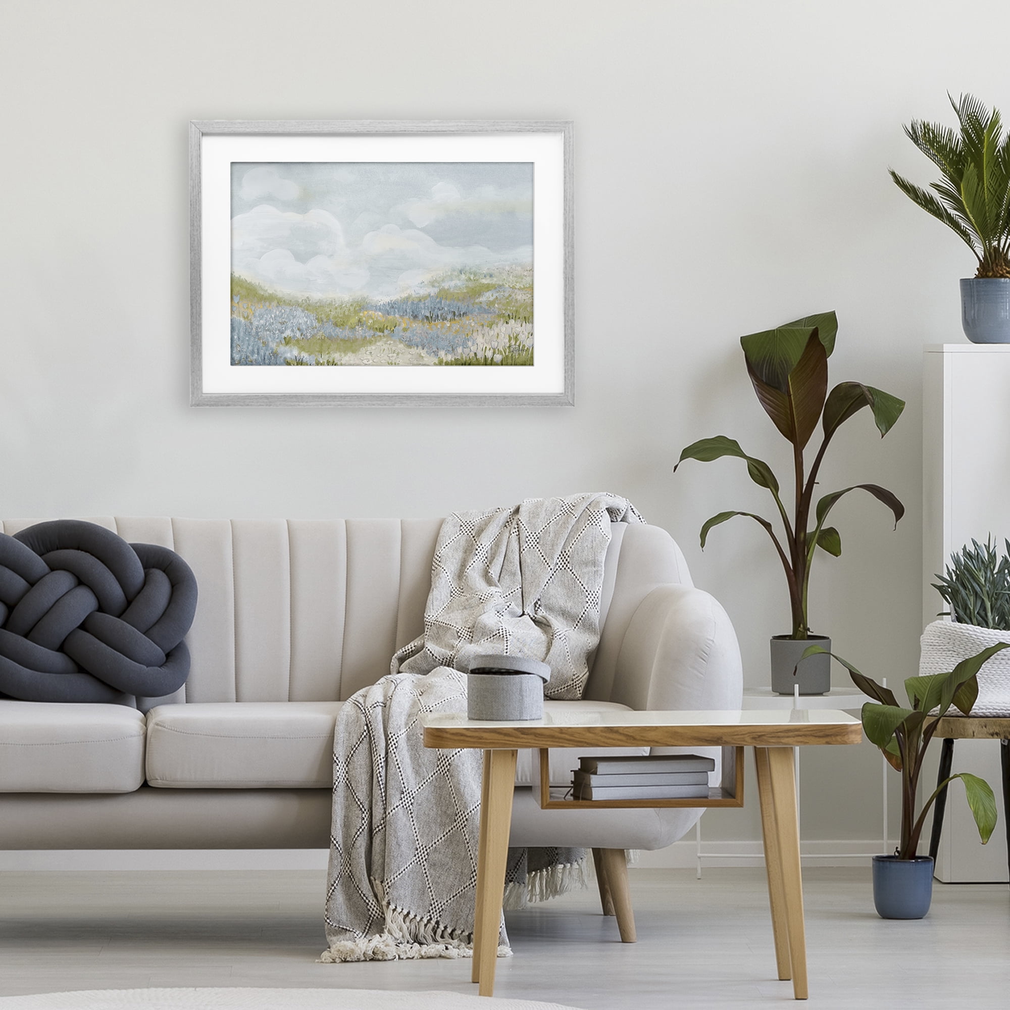 Stupell Industries Blue Floral Meadow Gray Framed Print Under Glass, design by Patricia Pinto