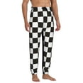 thumbnail image 4 of Kdxio Black and White Checkerboard Pattern Joggers,Sweatpants for Men with Pockets-Large, 4 of 5