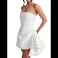 thumbnail image 2 of Vestido de Fiesta de Satén Bordado con Escote en V y Corte en A. L, 2 of 8