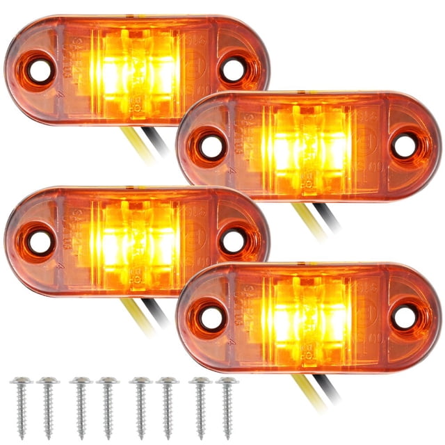 4Pcs LED Clearance Light Side Marker Lamp IP67 Waterproof Rear Side Indicator Marker Light Super Bright Premium Trailer Light Rear Tail Light Stop Turn Light for Truck Car Trailer