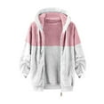 thumbnail image 6 of HTNBO Outerwear Long Sleeve Coat for Women Casual Fall Winter Zip up Jackets Lightweight Pink, 6 of 7