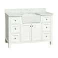 thumbnail image 2 of Yorkshire 48" Farmhouse Bathroom Vanity with White Cabinet and Engineered Marble Top, 2 of 6