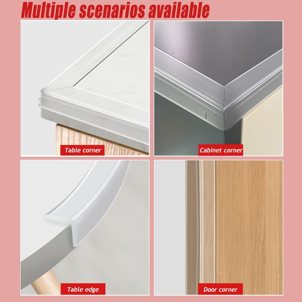 Baby Proofing Edge Protector for Baby 32.8ft Clear Edge Protector Strip Safety Corner Guards Child Proof Corner Bumper for Furniture(2" X 32.8')