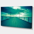 thumbnail image 2 of Blue Seascape With Wooden Pier - Bridge Canvas Art Print, 2 of 4