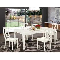East West Furniture Dining Room Set Linen White, DOKE5-LWH-W