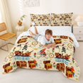 thumbnail image 3 of Castle Fairy Cute Pirate Skeleton Full Size Comforter Sets 3-Piece,Treasure Chest Sailor Parrot Pattern Bedding Comforter Set,Cream Blues,1 Comforter and 2 Pillowcases,Reversible, 3 of 6