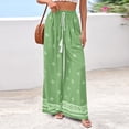thumbnail image 2 of Women's Wide Leg Palazzo Pants 2026 Summer Boho Trousers Flowy Spring Beach Vacation Resort Wear Pants, #01 Green, XL, 2 of 6