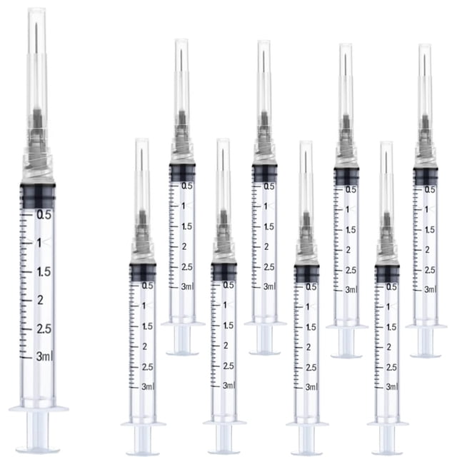 Utensilios de laboratorio Sirulken Luer Lock, 3 ml, 22 g, 25 mm, 50 unidades