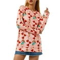 thumbnail image 4 of Women's Valentine Day Heart Printed Sweatshirt Casual Tie Dye Long Sleeve Crewneck Pullover Top Oversized Shirt, 4 of 6