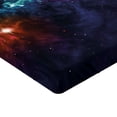 thumbnail image 2 of Ambesonne Space Fitted Sheet, Cosmos Galactic Star View, Twin Size, Magenta Blue, 2 of 3