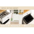 thumbnail image 6 of JassmiPkwy Double Trash Cabinet Tilt-Out,20 Gallon Farmhouse Laundry Hamper Cabinet w/2 Drawers,Hidden Wooden Trash Can Cabinets with Storage Basket for Kitchen-White, 6 of 11