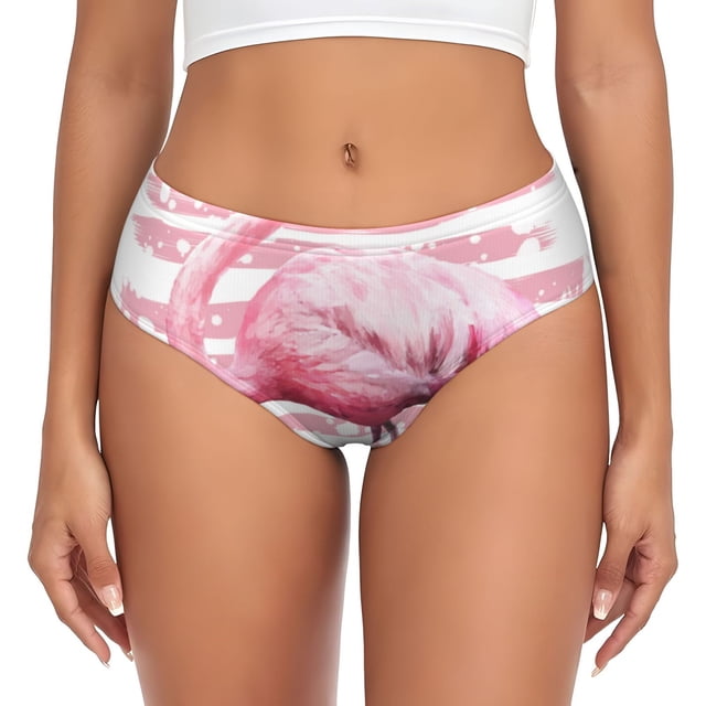 Balery Flamingo Ropa Interior de Algodón para Mujer con Dibujo – Braguitas Cómodas y Elásticas, Estilo Clásico-XX-Large