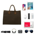 thumbnail image 6 of HUISZJ Retro Shoulder Bag, Large PU Leather Capacity Coffee Handbag, Vintage Shoulder Bag for Travel Commute Work (A), 6 of 7