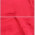 thumbnail image 3 of Men's Muscle Fit Distressed Moto Quilt Zipper Super Skinny Stretch Denim Jeans (BDX-80-RD/SS - Red, 34x30), 3 of 3