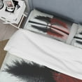 thumbnail image 4 of Designart "Abstract Trees Red and Black by the Lake" Landscape Forest Bedding Covert Set - Forest Yellow Landscapes Bed Set With 2 Shams, 4 of 6