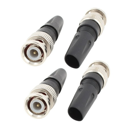 Unique Bargains 4 x Coaxial Cable BNC Male Solderless Connector Adapter for CCTV