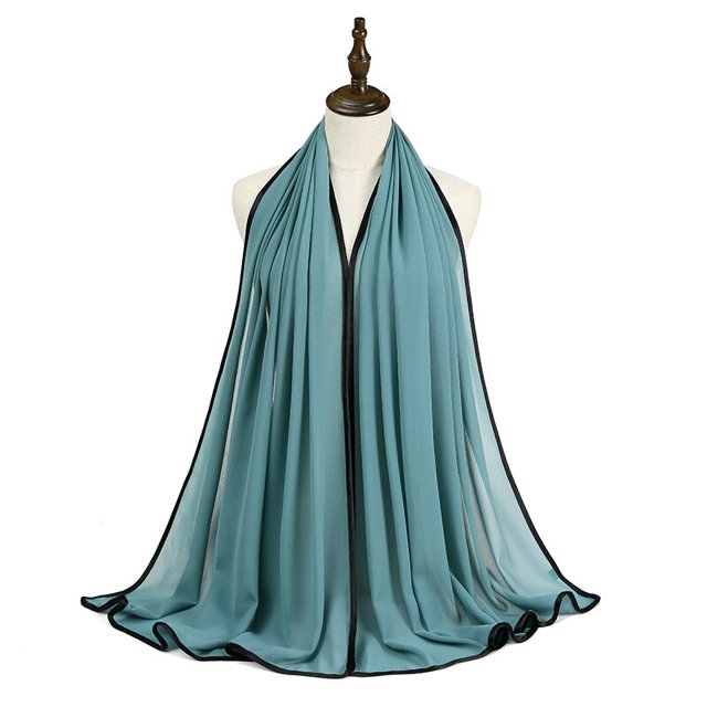 Fashion Hijabs Women Scarf Muslim Luxury Wrapping Headband Malaysian Indonesian Plain Color Pearl Chiffon Summer Hijab New Scarf yaoshenbao LED