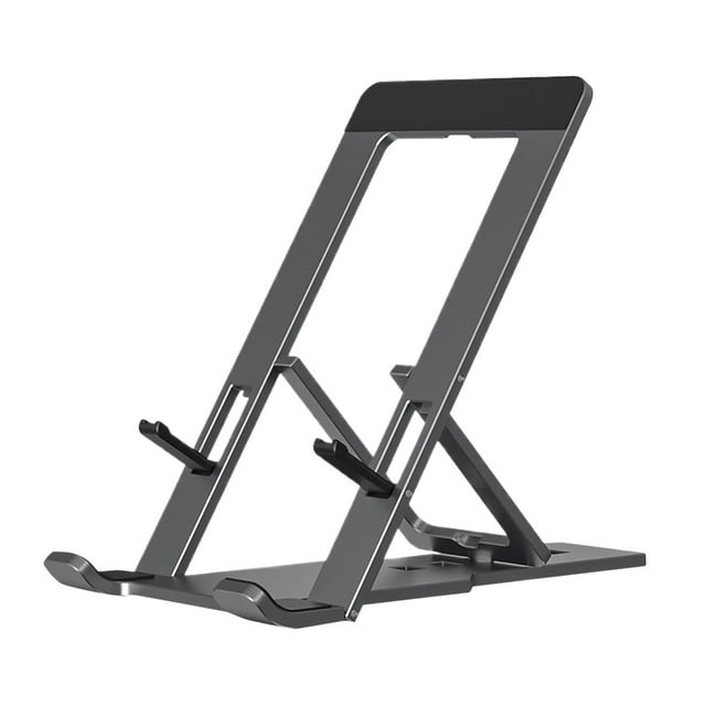 Portable Foldable Aluminum Alloy Phone Stand, Non-Slip Rubber Pad, Lightweight Sturdy, For Desk/Table, Fits Phones/Tablets