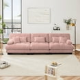 thumbnail image 2 of MAYEERTY 133.8in 3-Seater Chenille Sectional Sofa Modular Deep Seat Sofa Couch for Living Room, Apartment, Studio, Office, Pink, 2 of 11