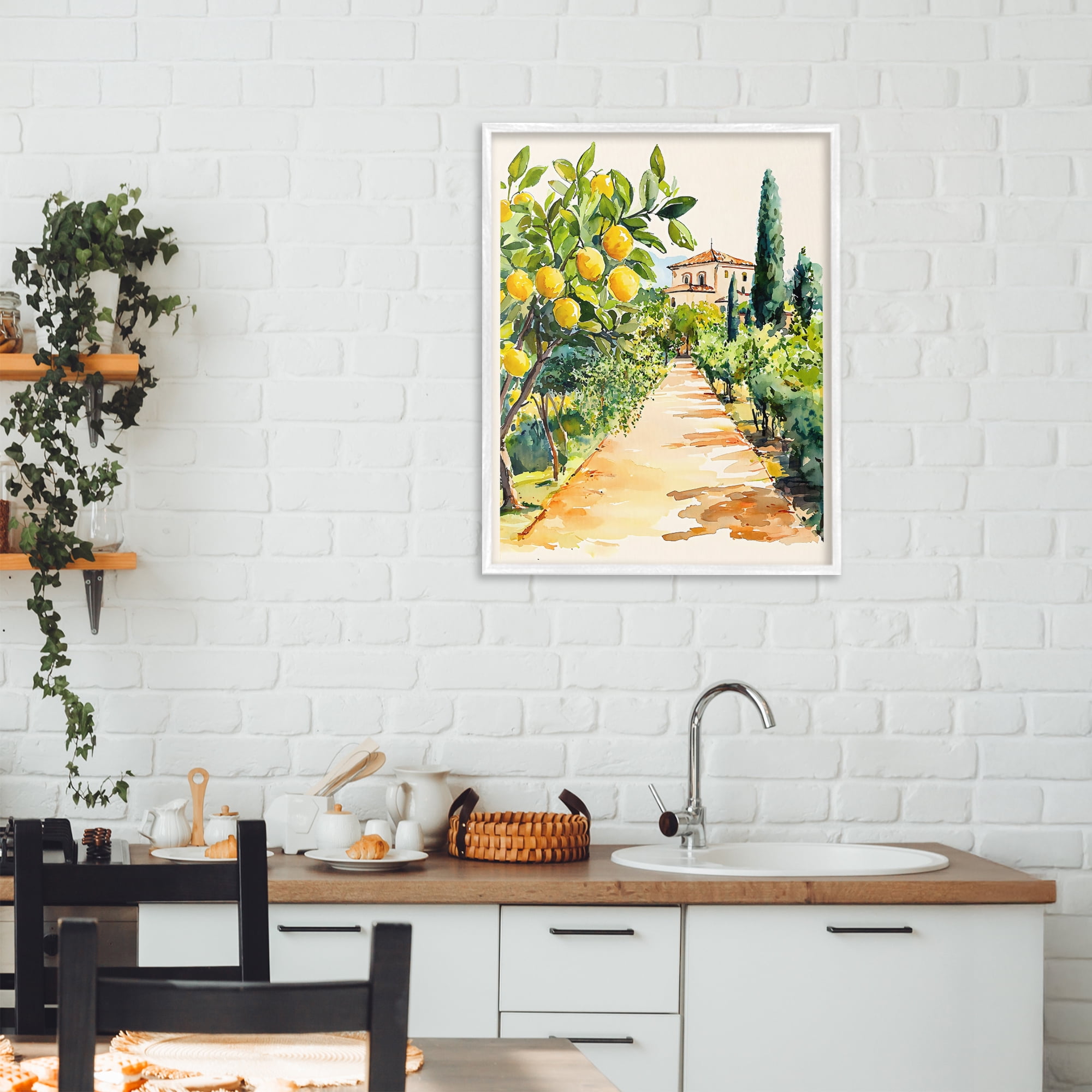 Stupell Industries Lemon Grove Pathway White Framed Giclee Art, design by LSR Design Studio
