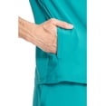 thumbnail image 3 of Infinity Men's Partial Zip V-Neck Scrub Top with Rib-Knit Side Panels Two Zip Front Chest Pocket and 1 Welt Pockets IN702A, XL, Teal Blue, 3 of 6
