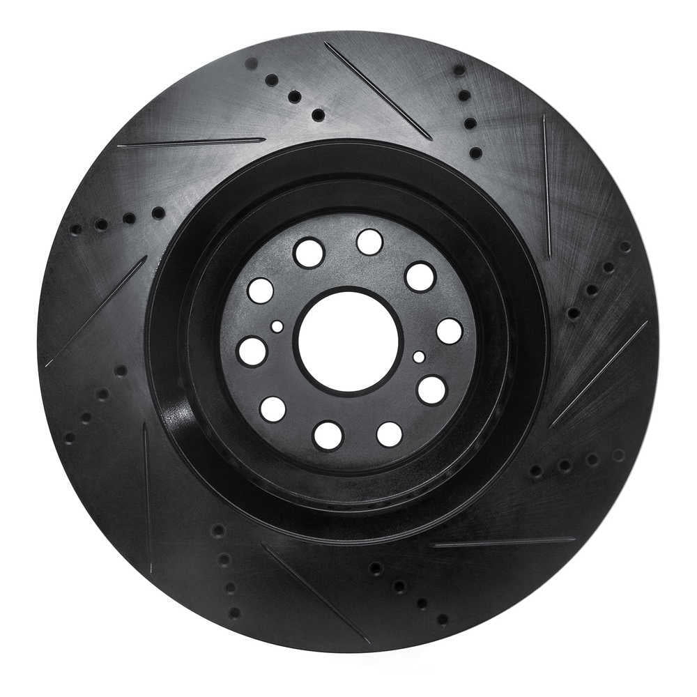 Dynamic Friction Company 633-75019D DFC Brake Rotor - Drilled And Slotted - Black