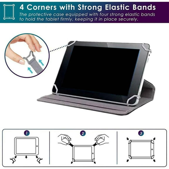 QHUDLV Universal Leather Case Cover Flip Stand - Wallet for 7-Inch Tablets