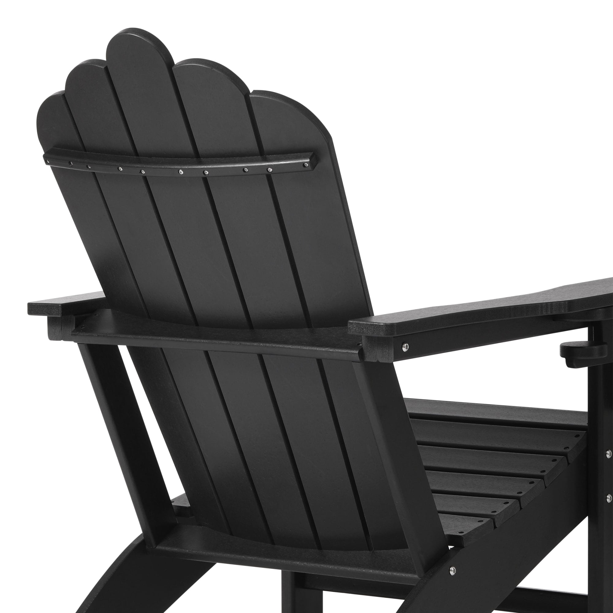 WestinTrends Highland Outdoor Patio HDPE Adirondack Chairs With Cup Holders (Set of 8), Black
