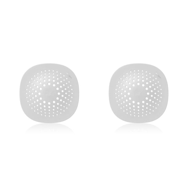 Kearding Tapa de desagüe para el suelo del hogar, tapón antiobstrucciones para el pelo de la cocina, colador de filtrado, residuo de repuesto Blanco 2piezas