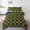 thumbnail image 3 of Homewish Square Buffalo Plaid Bedding Comforter Set, Yellow Green Stripes Abstract Twin Comforter Sets, Chic Vintage Fashion Reversible Bedding Set, Ultra Soft Bedroom Decor, 2 Pieces, 3 of 8