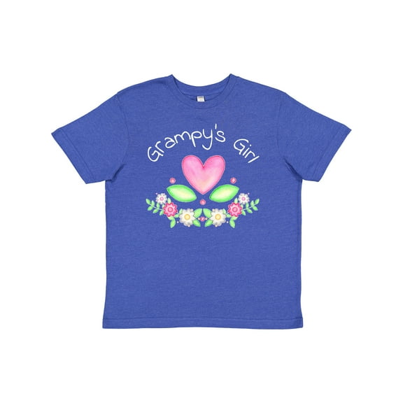 Inktastic Grampy's Girl- Heart Flowers Youth T-Shirt