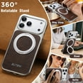 thumbnail image 5 of ELEHOLD Case for iPhone 17 Pro Max, Leather Shockproof Case with 360° Rotating Ring Stand, Magnetic Accessory Compatible,Brown, 5 of 11