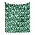 thumbnail image 1 of Abstract Soft Flannel Fleece Throw Blanket, Colored Cubes Design Modern Natural Shapes, Cozy Plush for Indoor and Outdoor Use, 60" x 80", Teal Hunter Green, by Ambesonne, 1 of 6