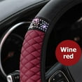 thumbnail image 4 of Bling Car Steering Wheel Cover, 15 Inch Rhinestones Soft Leather Elastic Steering Wheel Protector, Sparkly Crystal Diamond for Women Girls, Car Interior Accessories for Most Cars (Pink), 4 of 6