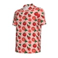 thumbnail image 2 of Xecao Tomatoes for Mens' Casual Short Sleeve Button-Down Polo Shirts for a Classic Golf Look, 2 of 9
